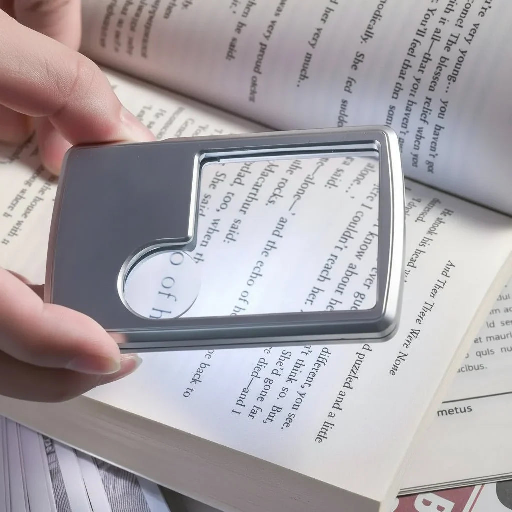 Pocket Magnifier | Dual 3x/6x Magnification & LED | Credit Card Size