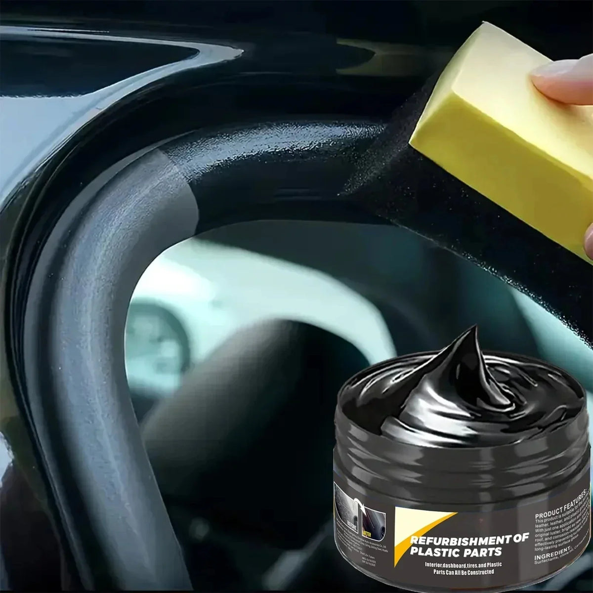 Polishing Wax | Plastic & Rubber Care & Non-Sticky Finish | 50 g Jar