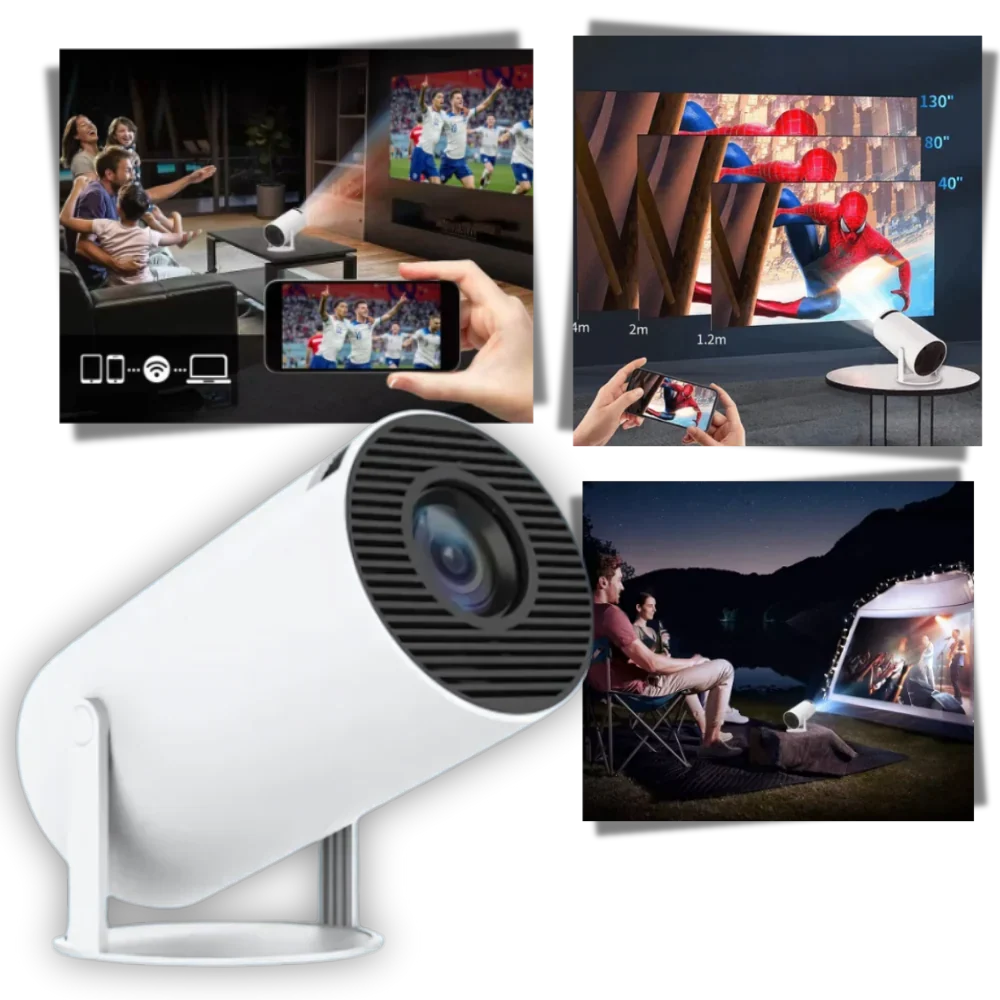 Portable Projector | 4K Ultra HD Wi‑Fi & Bluetooth Built-In Speakers