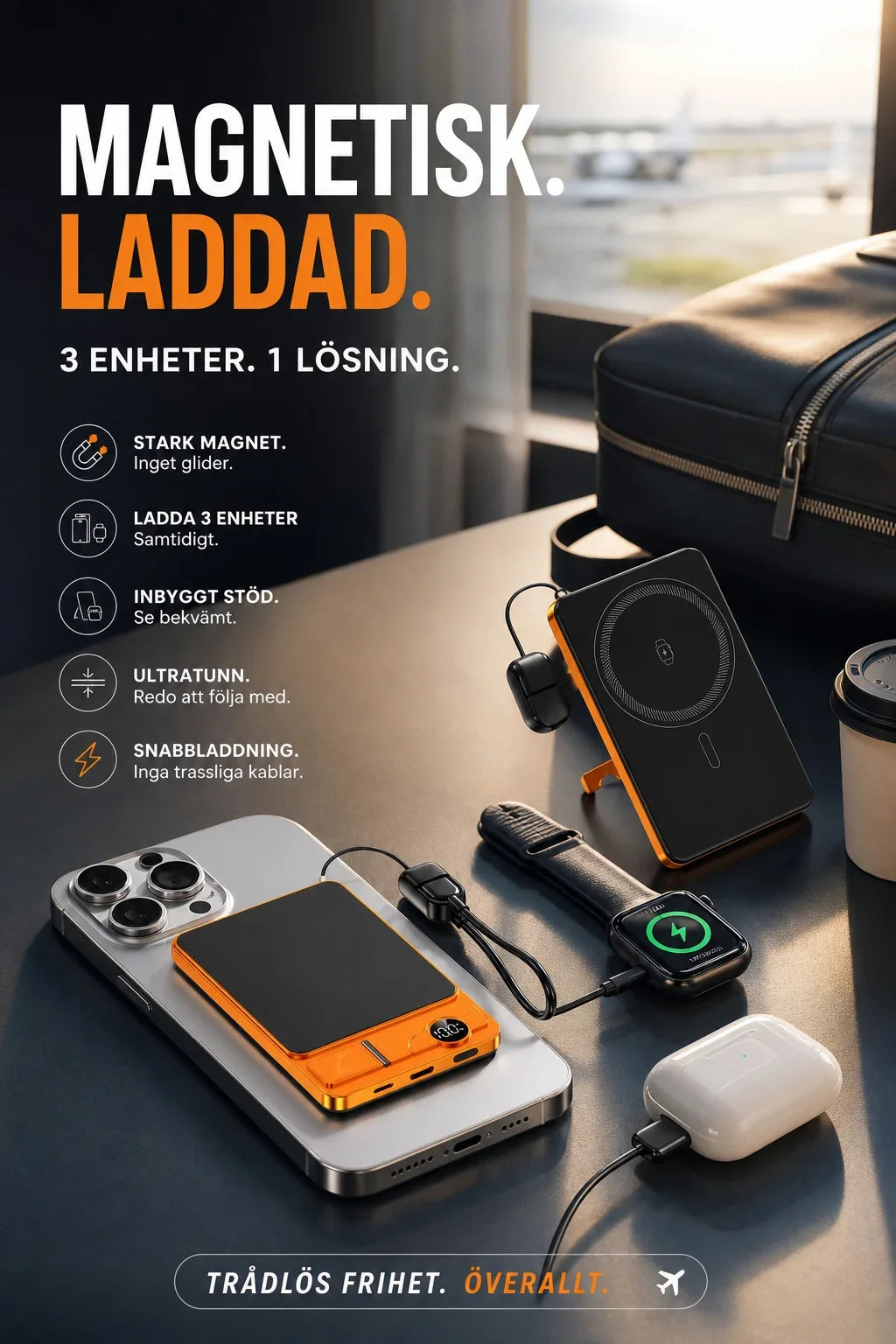 Power Bank | Magnetic 3-in-1 Wireless 15W Foldable Stand | 5000/10000 mAh