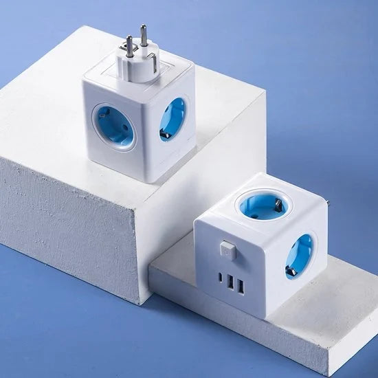 Power Cube Adapter | Compact 4 Outlets & USB