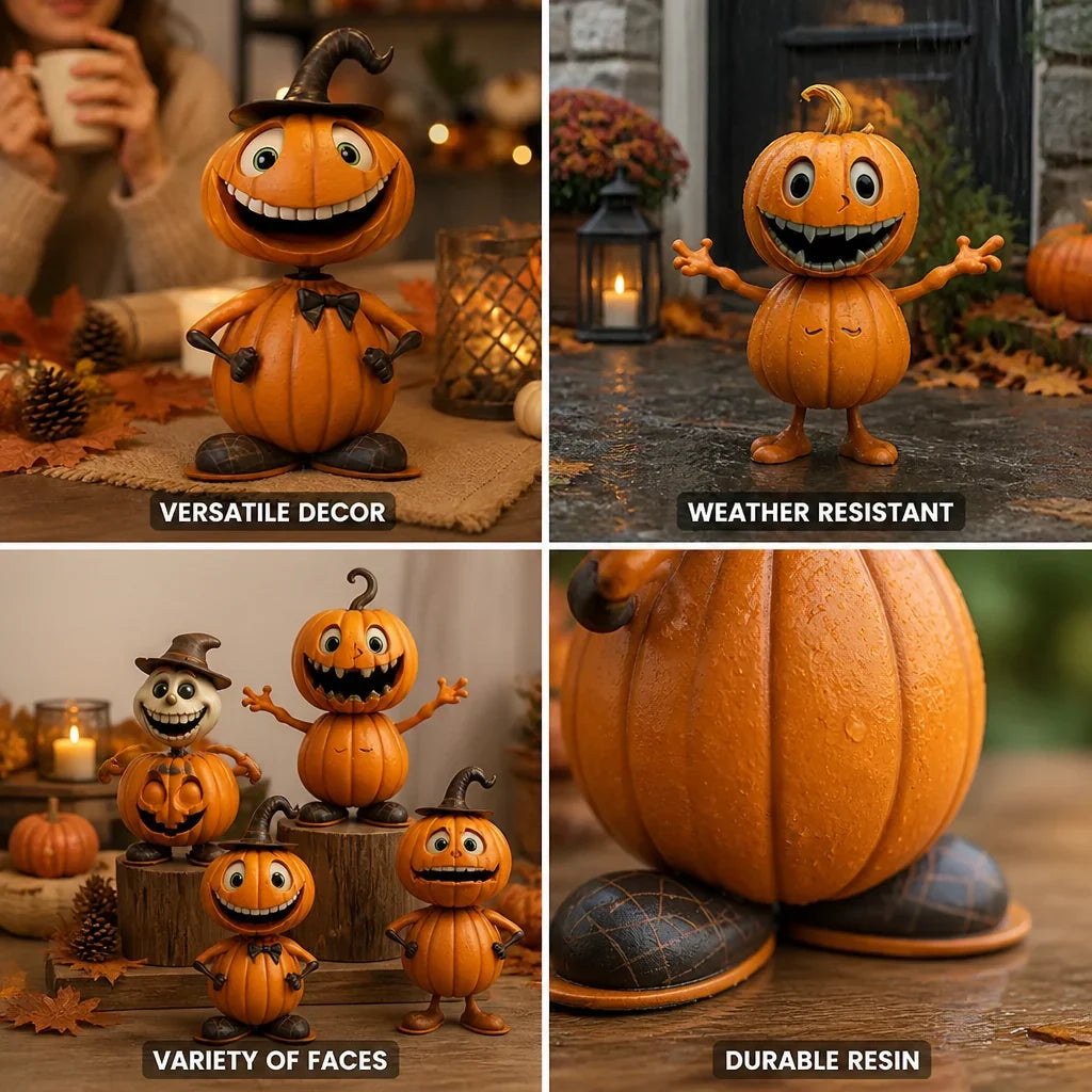 Pumpkin Figurine | Weather-Resistant Resin & Colorfast | 20–38 cm