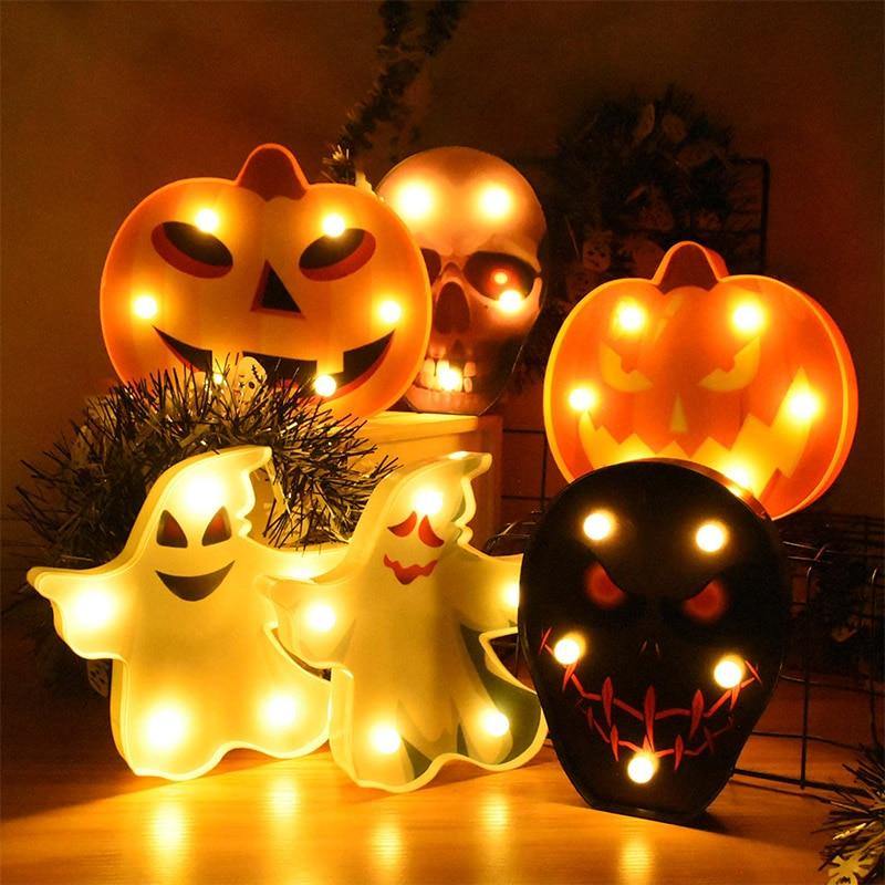 Pumpkin Night Light | Warm White LED & Battery-Operated | Wall-Mountable