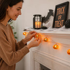 Pumpkin String Lights | Rechargeable Battery & Weatherproof | 2 m