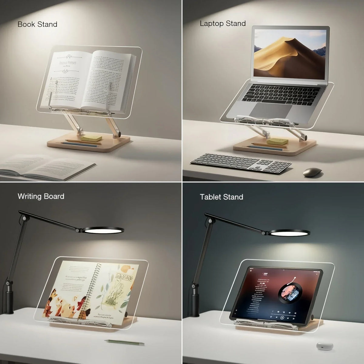 Reading Stand | Adjustable Angle & Clear Acrylic