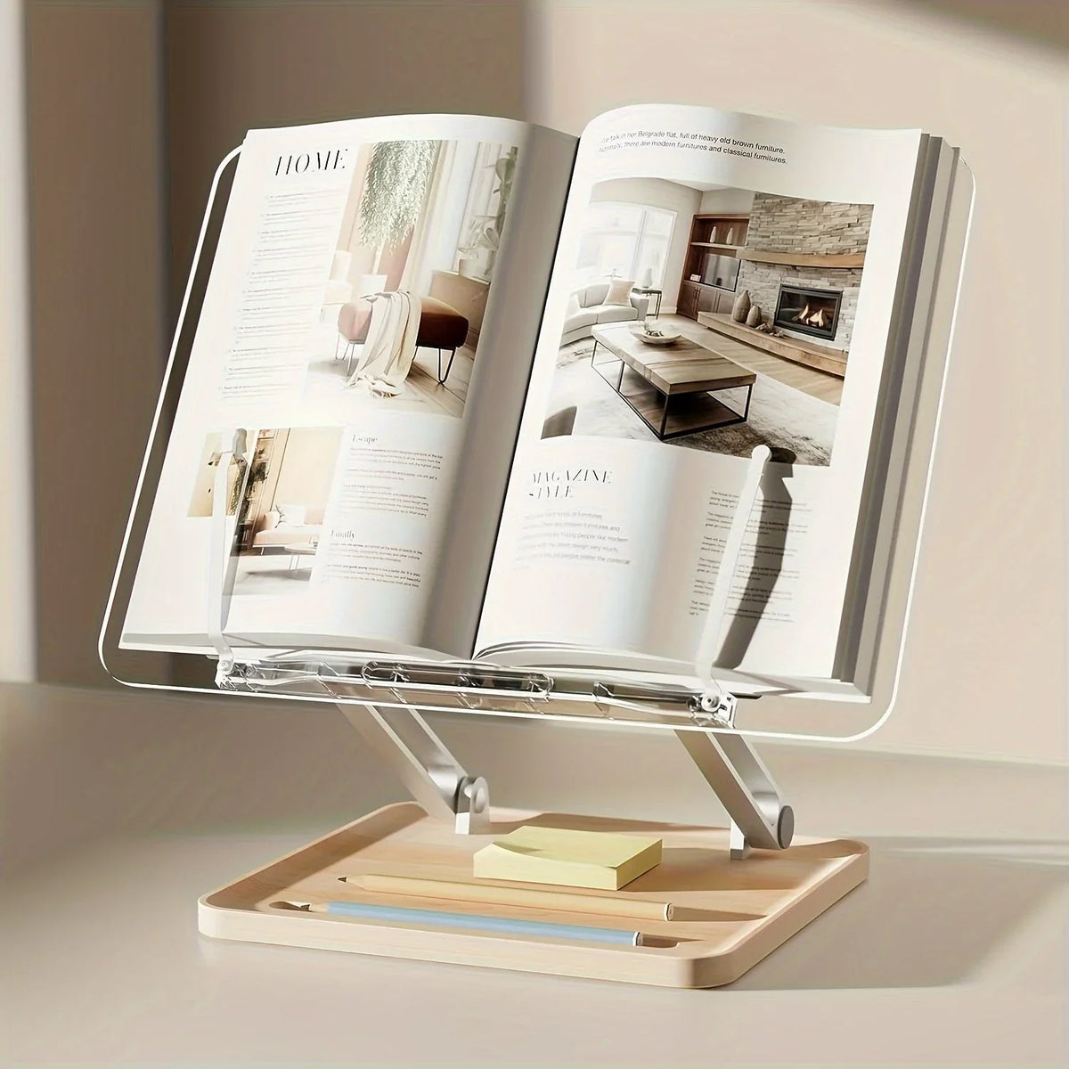 Reading Stand | Adjustable Angle & Clear Acrylic