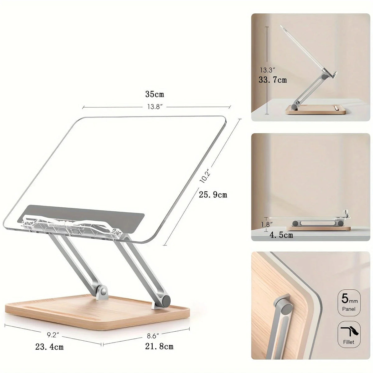 Reading Stand | Adjustable Angle & Clear Acrylic