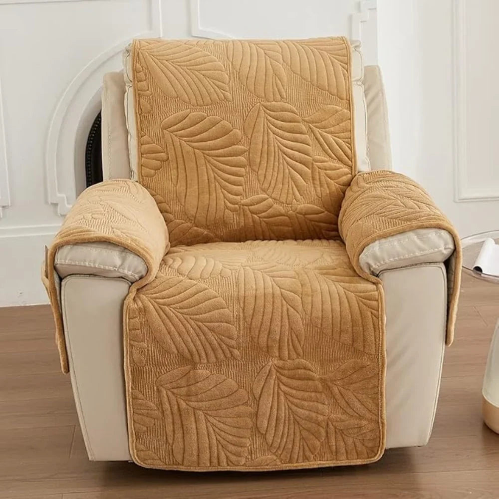 Recliner Cover | Leaf Pattern Soft Microfiber & Non-Slip | 61 × 225 cm