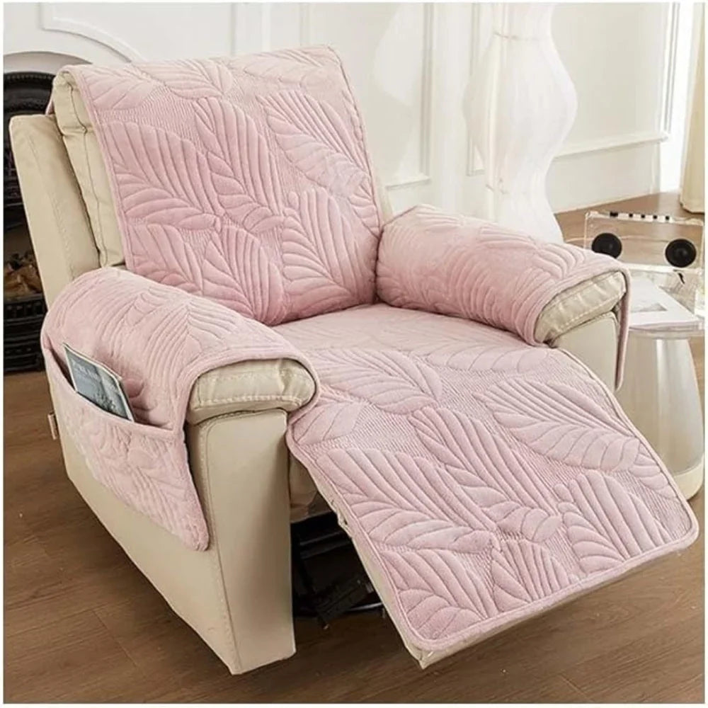 Recliner Cover | Leaf Pattern Soft Microfiber & Non-Slip | 61 × 225 cm