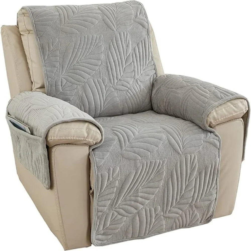 Recliner Cover | Leaf Pattern Soft Microfiber & Non-Slip | 61 × 225 cm