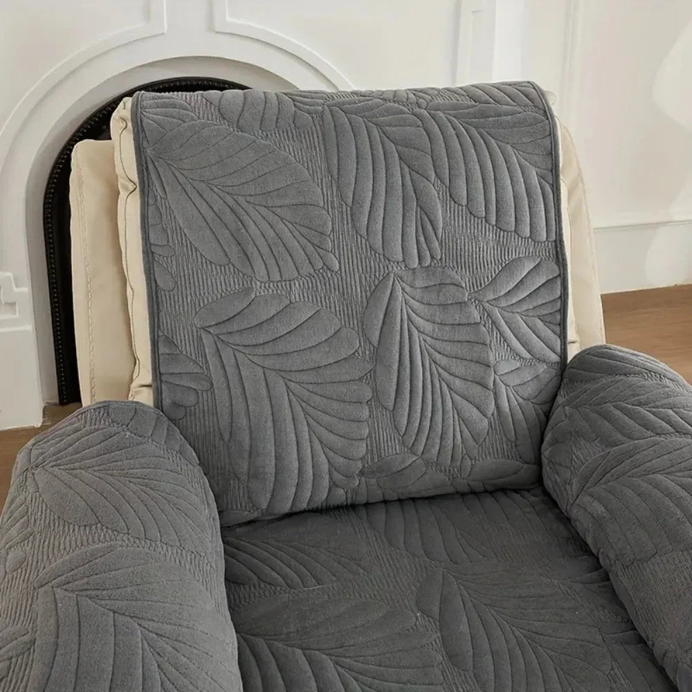 Recliner Cover | Leaf Pattern Soft Microfiber & Non-Slip | 61 × 225 cm