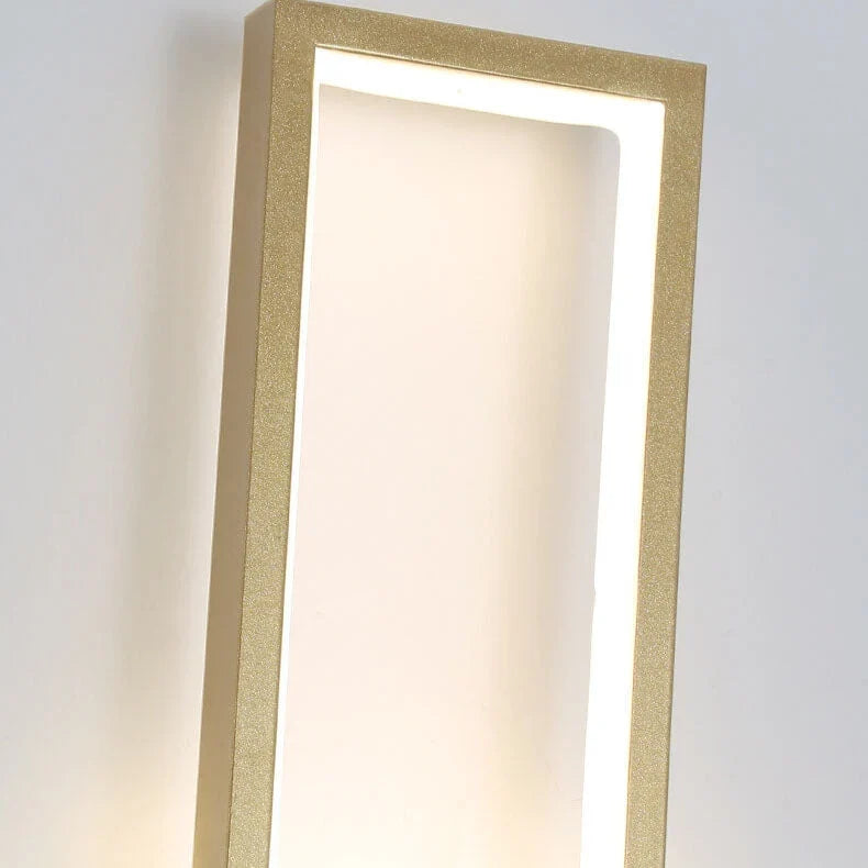 Rectangular Wall Light | Integrated LED & Gold Metal Finish | 30 x 45 cm