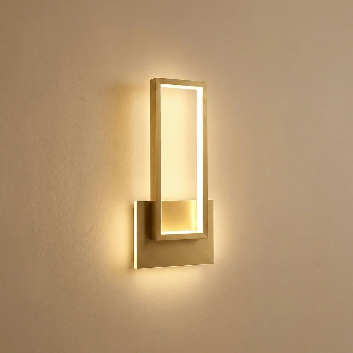 Rectangular Wall Light | Integrated LED & Gold Metal Finish | 30 x 45 cm