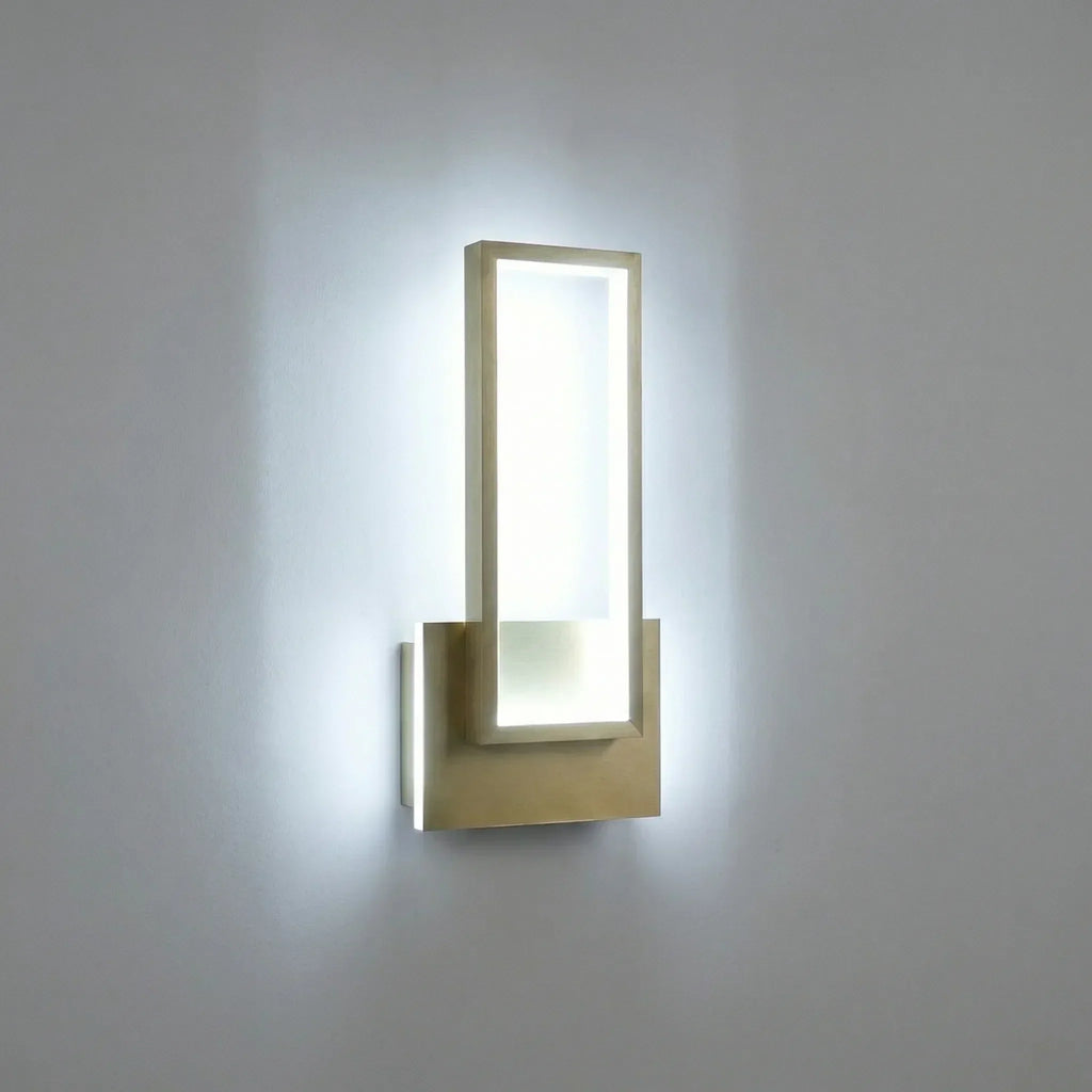 Rectangular Wall Light | Integrated LED & Gold Metal Finish | 30 x 45 cm