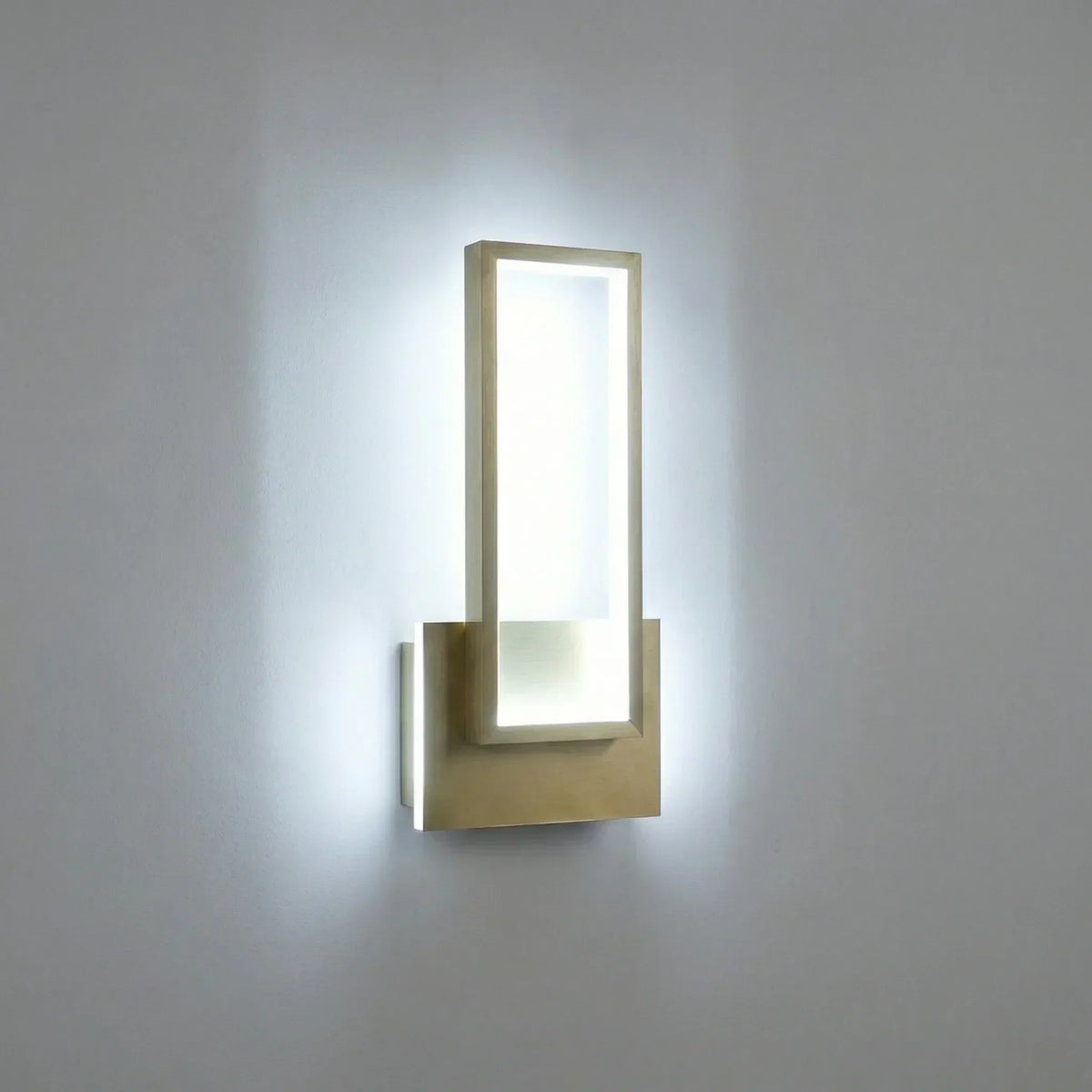 Rectangular Wall Light | Integrated LED & Gold Metal Finish | 30 x 45 cm