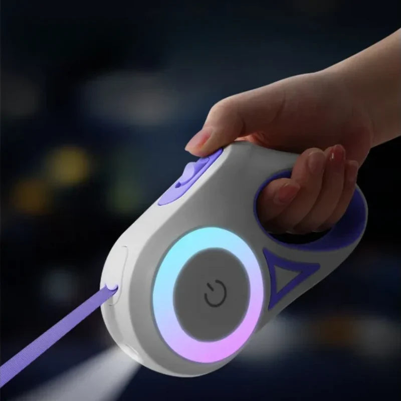 Retractable Dog Leash | LED Light & USB Rechargeable | Up to 30 kg