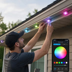 Roof Edge String Lights | RGBICW App-Controlled & Weatherproof | 30 m