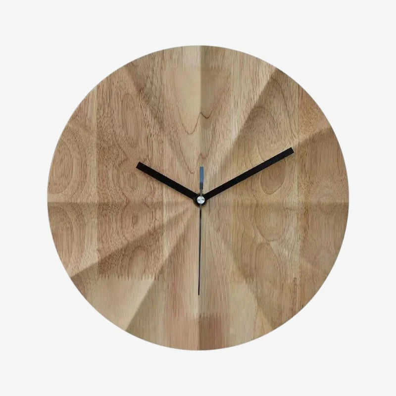 Round Wall Clock | Silent Movement & Wood Frame