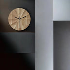 Round Wall Clock | Silent Movement & Wood Frame