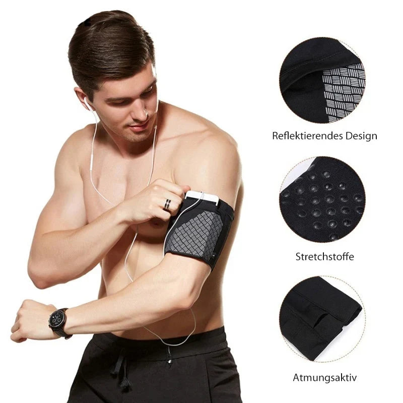 Running Phone Wristband | Side-Entry Pocket & Elastic Polyester | Sizes S–L