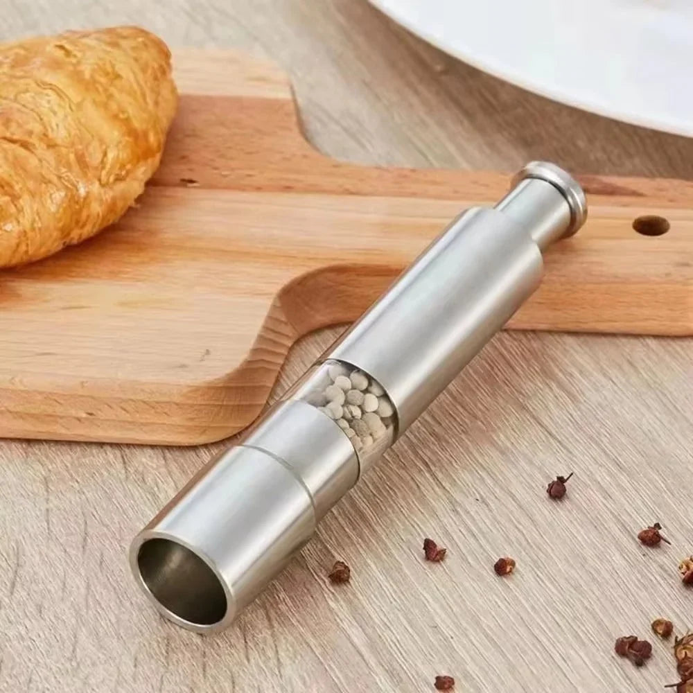 Salt & Pepper Mill | One-Handed Operation & Stainless Steel Grinder | 15.4 cm
