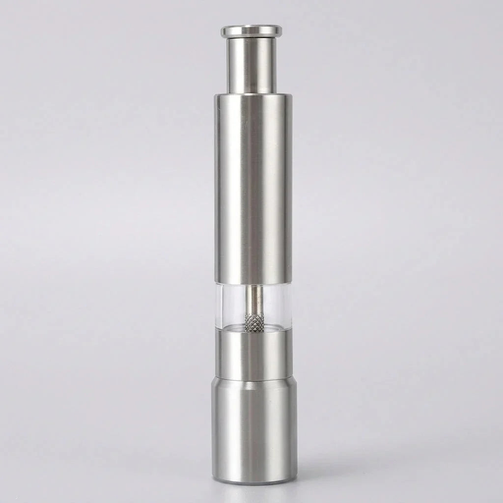 Salt & Pepper Mill | One-Handed Operation & Stainless Steel Grinder | 15.4 cm