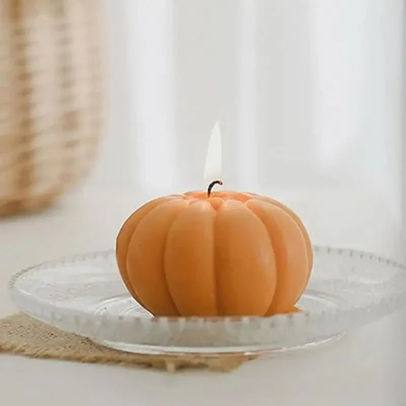 Scented Candle | Handmade Pumpkin Shape & Natural Wax | 7 × 5 cm