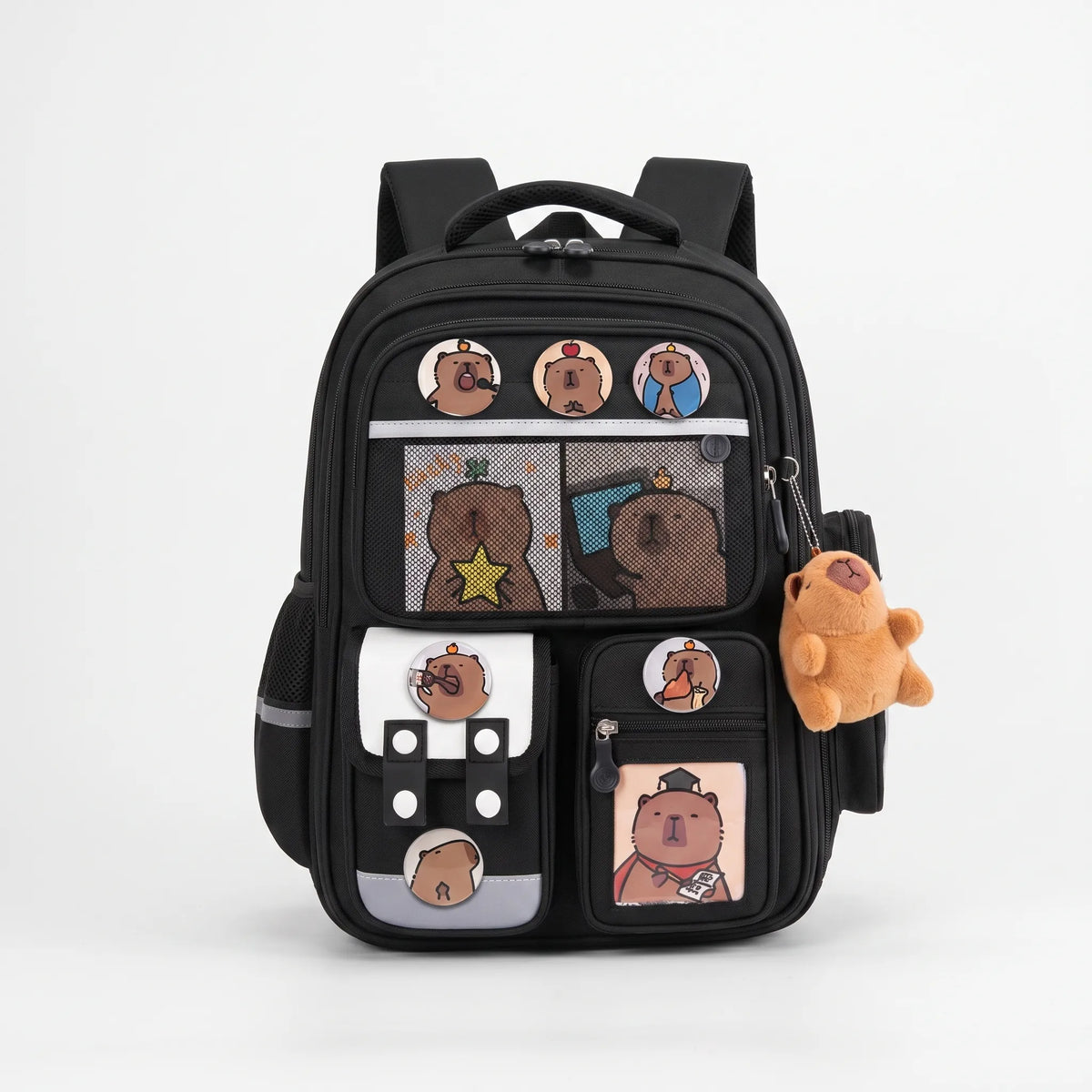 School Backpack | Capybara Design & Multiple Compartments | S & L Sizes