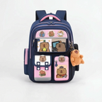 School Backpack | Capybara Design & Multiple Compartments | S & L Sizes