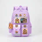 School Backpack | Capybara Design & Multiple Compartments | S & L Sizes