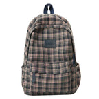 School Backpack | Checkered Pattern & Padded Straps | Spacious Laptop Compartment