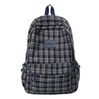 School Backpack | Checkered Pattern & Padded Straps | Spacious Laptop Compartment