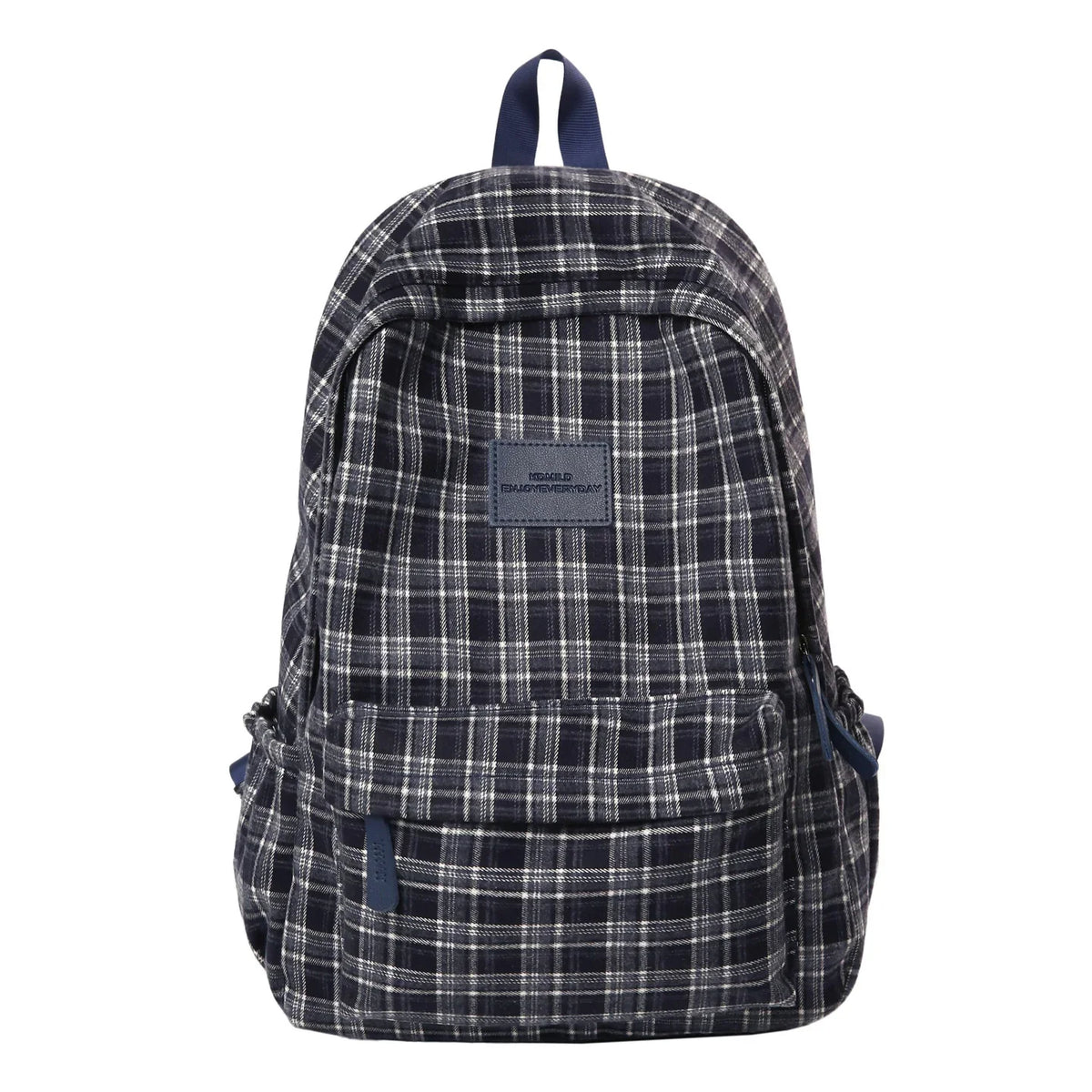 School Backpack | Checkered Pattern & Padded Straps | Spacious Laptop Compartment