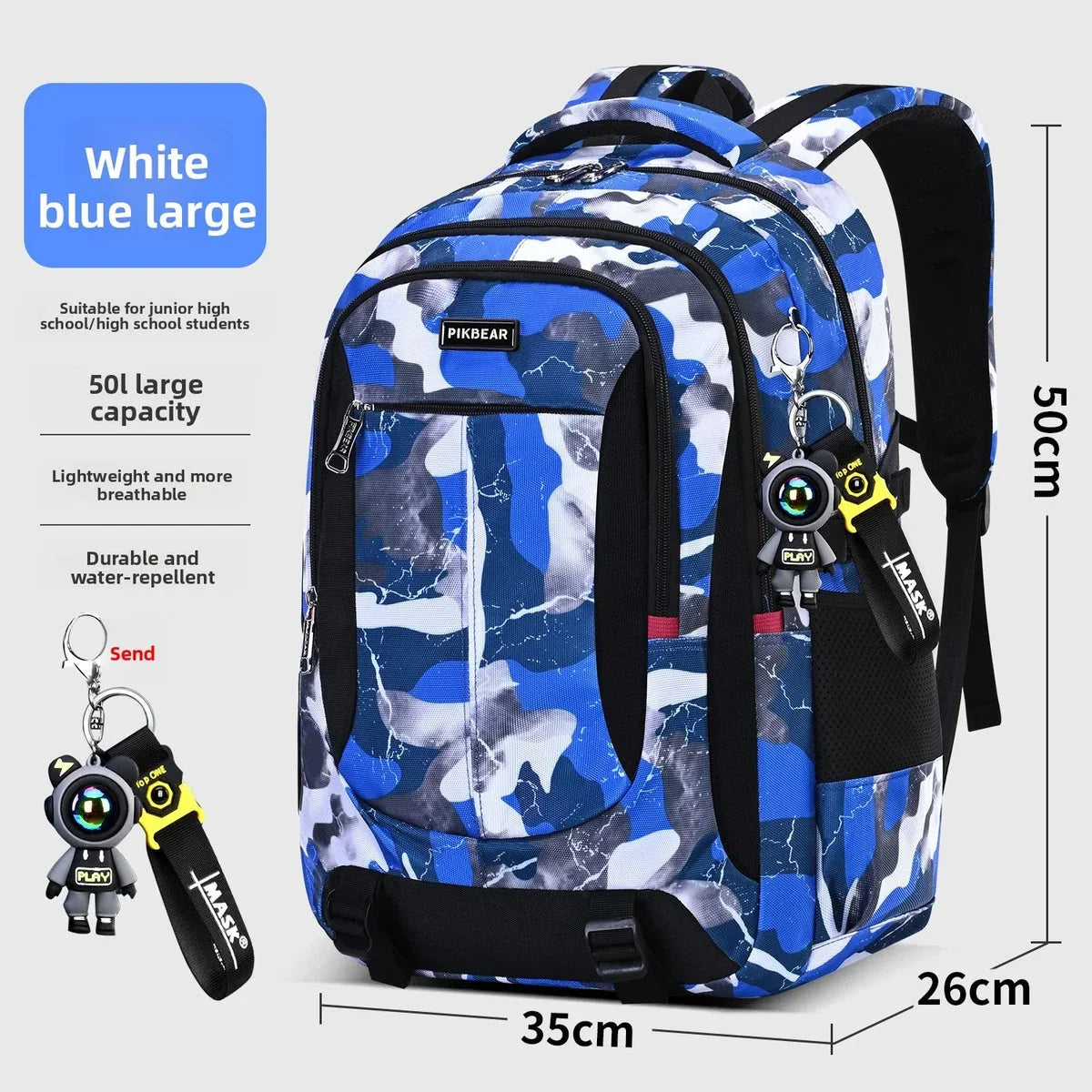 School Backpack | Padded Laptop Pocket & Multiple Compartments | Sizes M-L