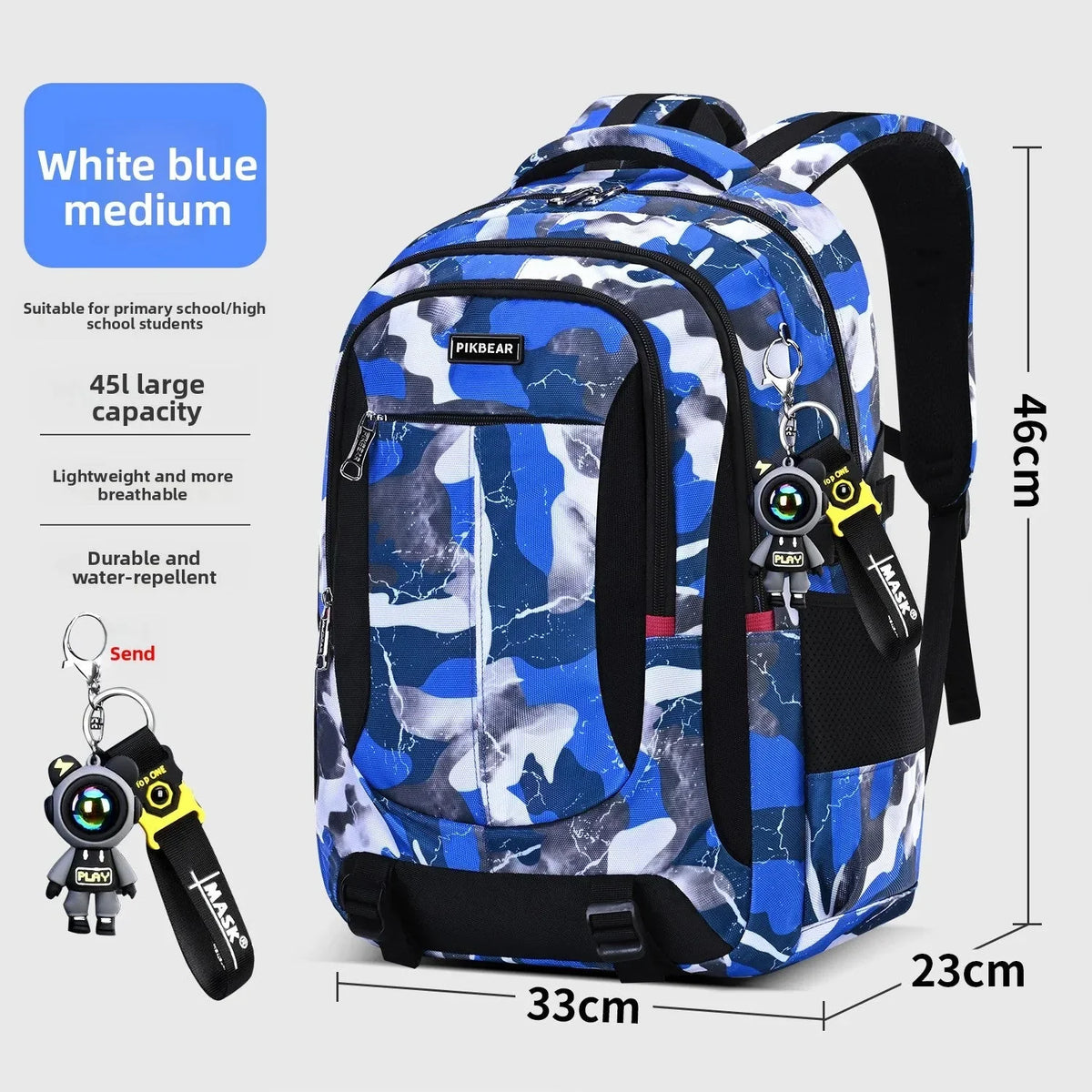 School Backpack | Padded Laptop Pocket & Multiple Compartments | Sizes M-L