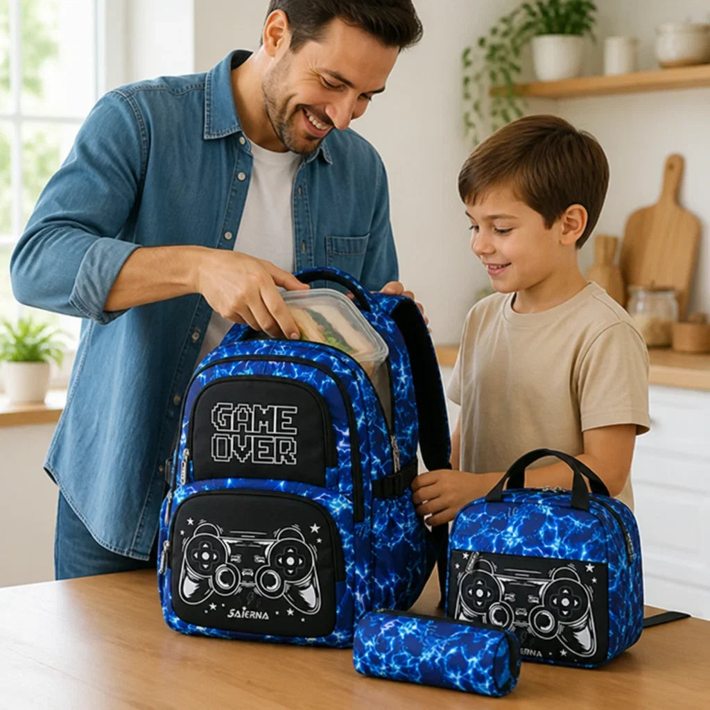 School Backpack Set | Insulated Lunch Box & Ergonomic Straps | 3-Piece Set