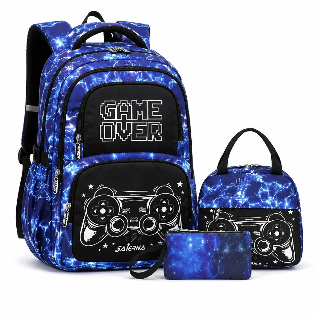 School Backpack Set | Insulated Lunch Box & Ergonomic Straps | 3-Piece Set