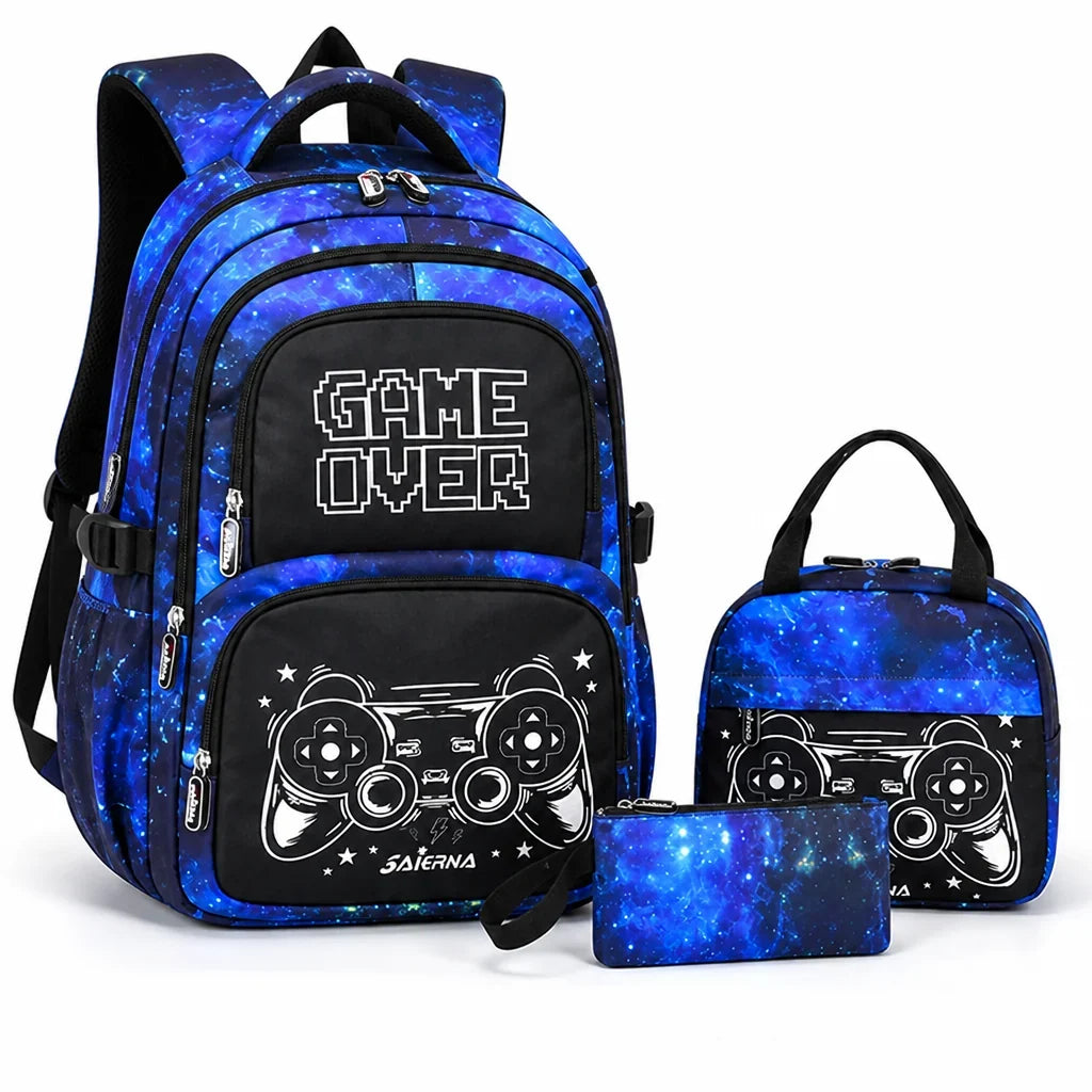 School Backpack Set | Insulated Lunch Box & Ergonomic Straps | 3-Piece Set