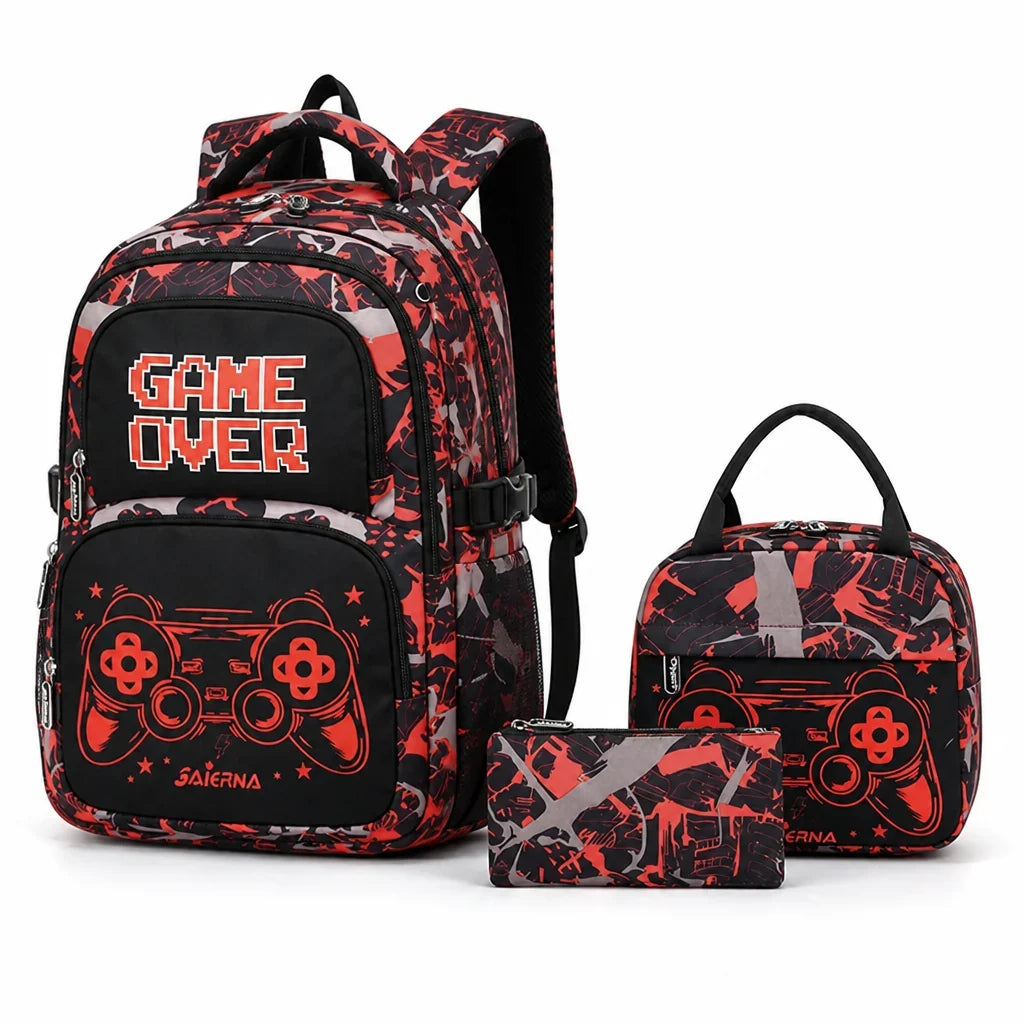 School Backpack Set | Insulated Lunch Box & Ergonomic Straps | 3-Piece Set