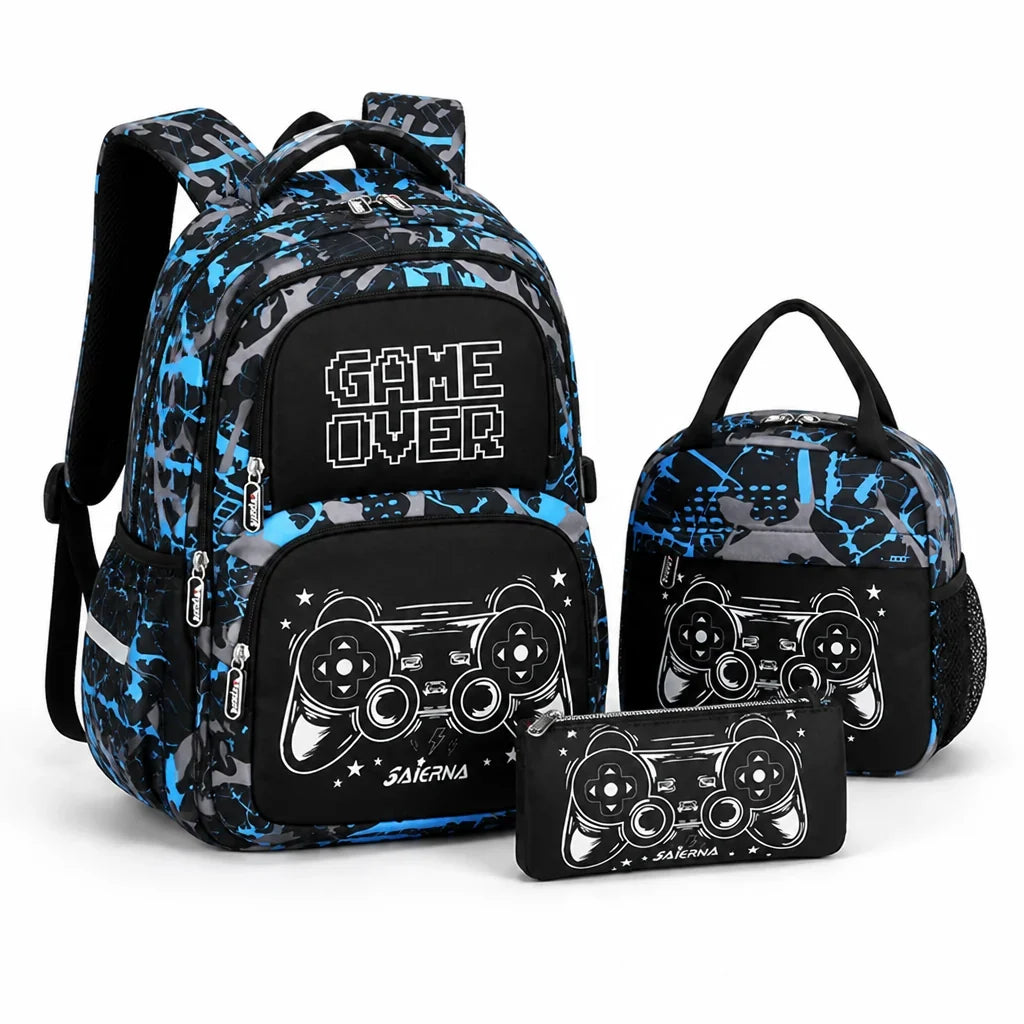School Backpack Set | Insulated Lunch Box & Ergonomic Straps | 3-Piece Set