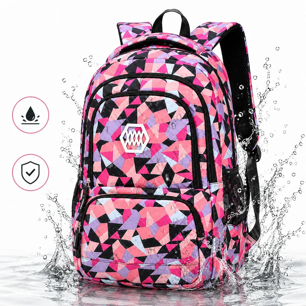 School Backpack Set | Water-Repellent Polyester, Laptop Compartment & Padded Straps | 3-Piece