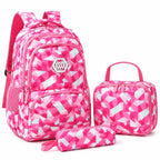 School Backpack Set | Water-Repellent Polyester, Laptop Compartment & Padded Straps | 3-Piece