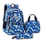 School Backpack Set | Water-Repellent Polyester, Laptop Compartment & Padded Straps | 3-Piece