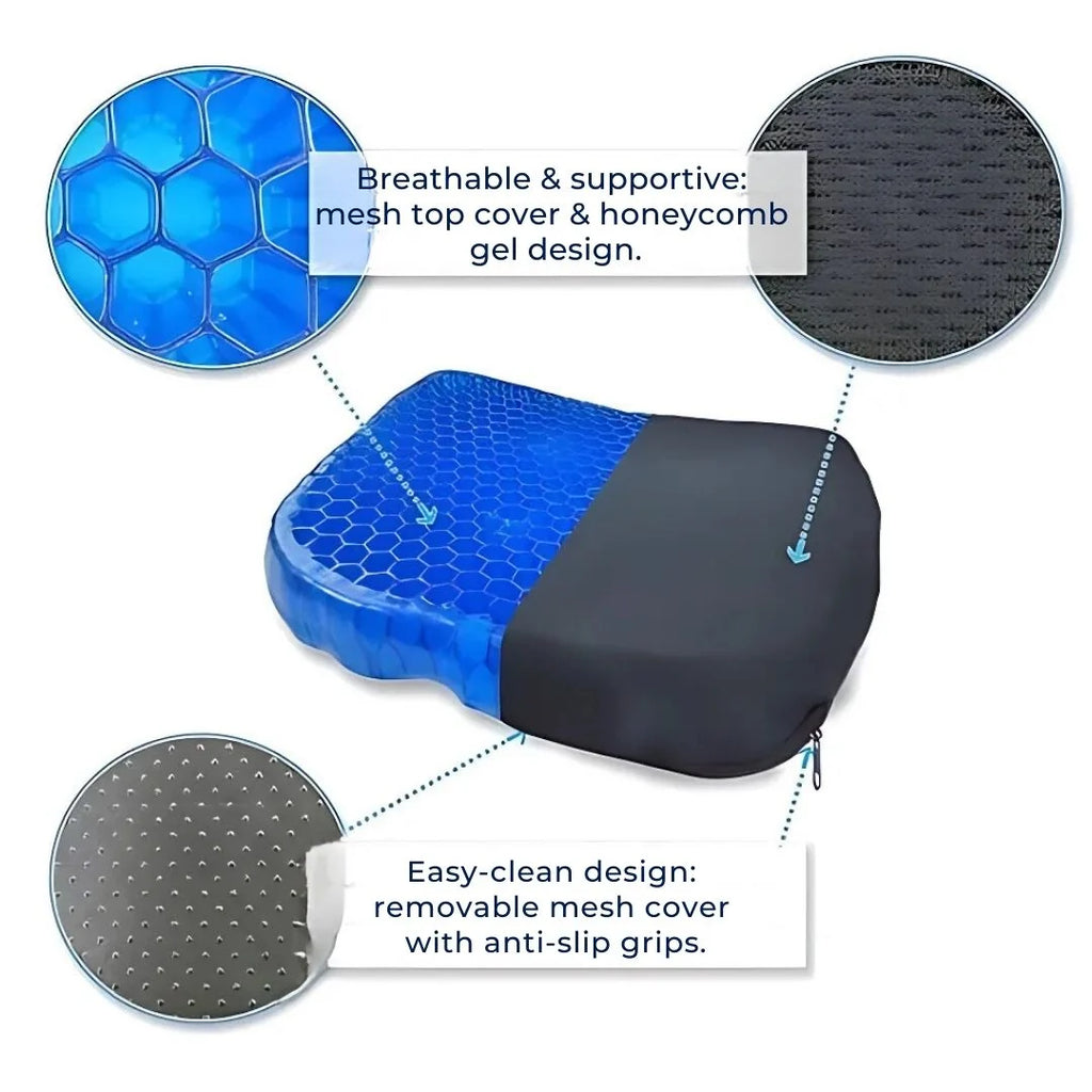 Seat Cushion | Orthopedic Gel Pressure Relief & Tailbone Support