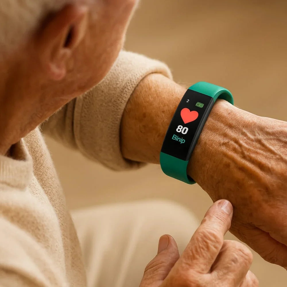 Senior Smartwatch | Health Monitoring & Large LED | Silicone Strap