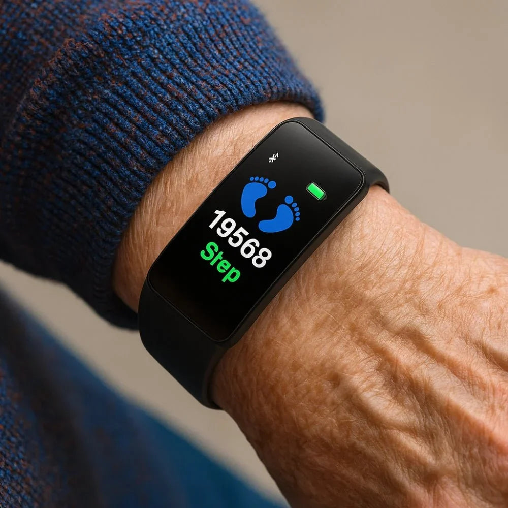 Senior Smartwatch | Health Monitoring & Large LED | Silicone Strap