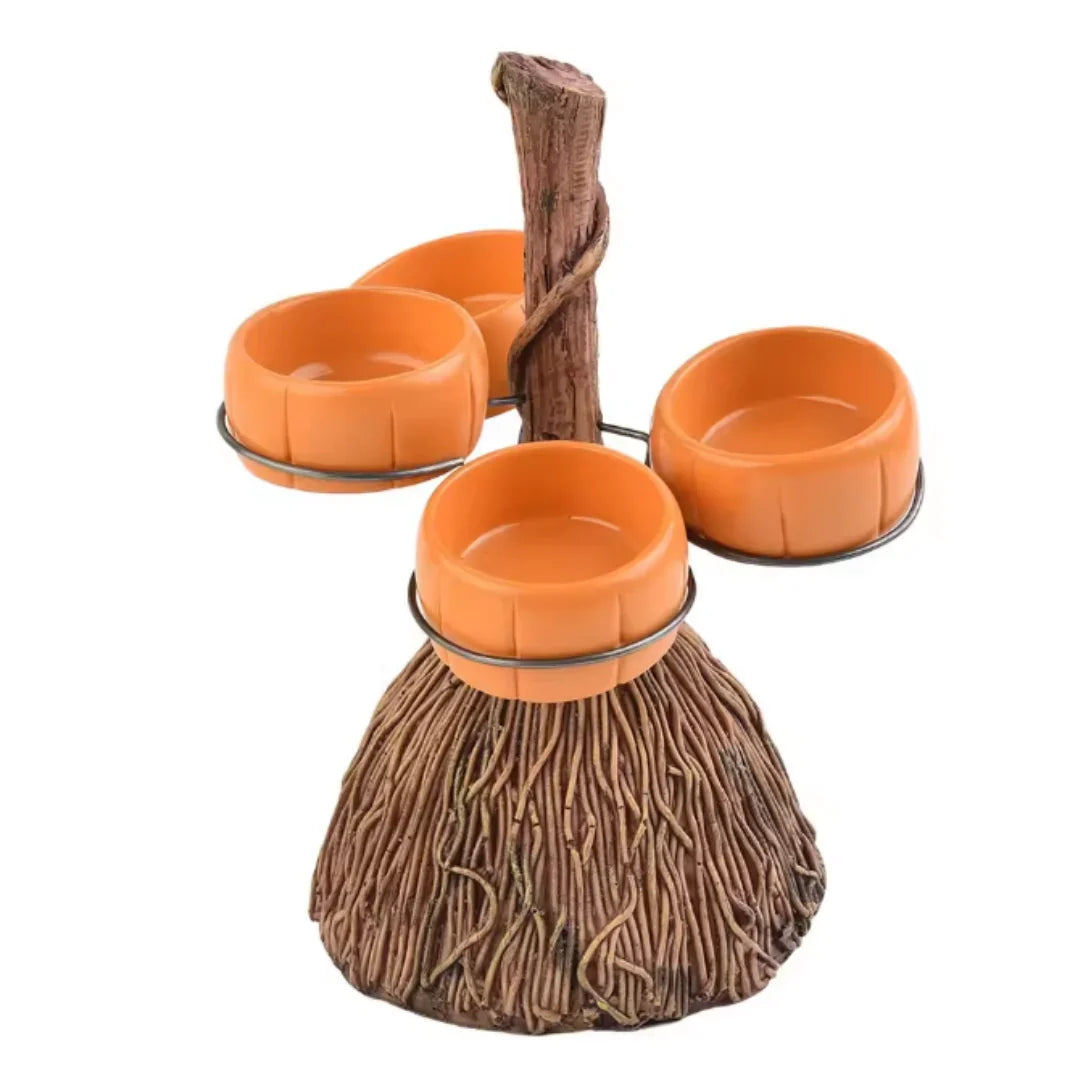 Serving Bowl Stand | Ribbed Pumpkin Resin & Iron Frame | 3/4/6 Bowls