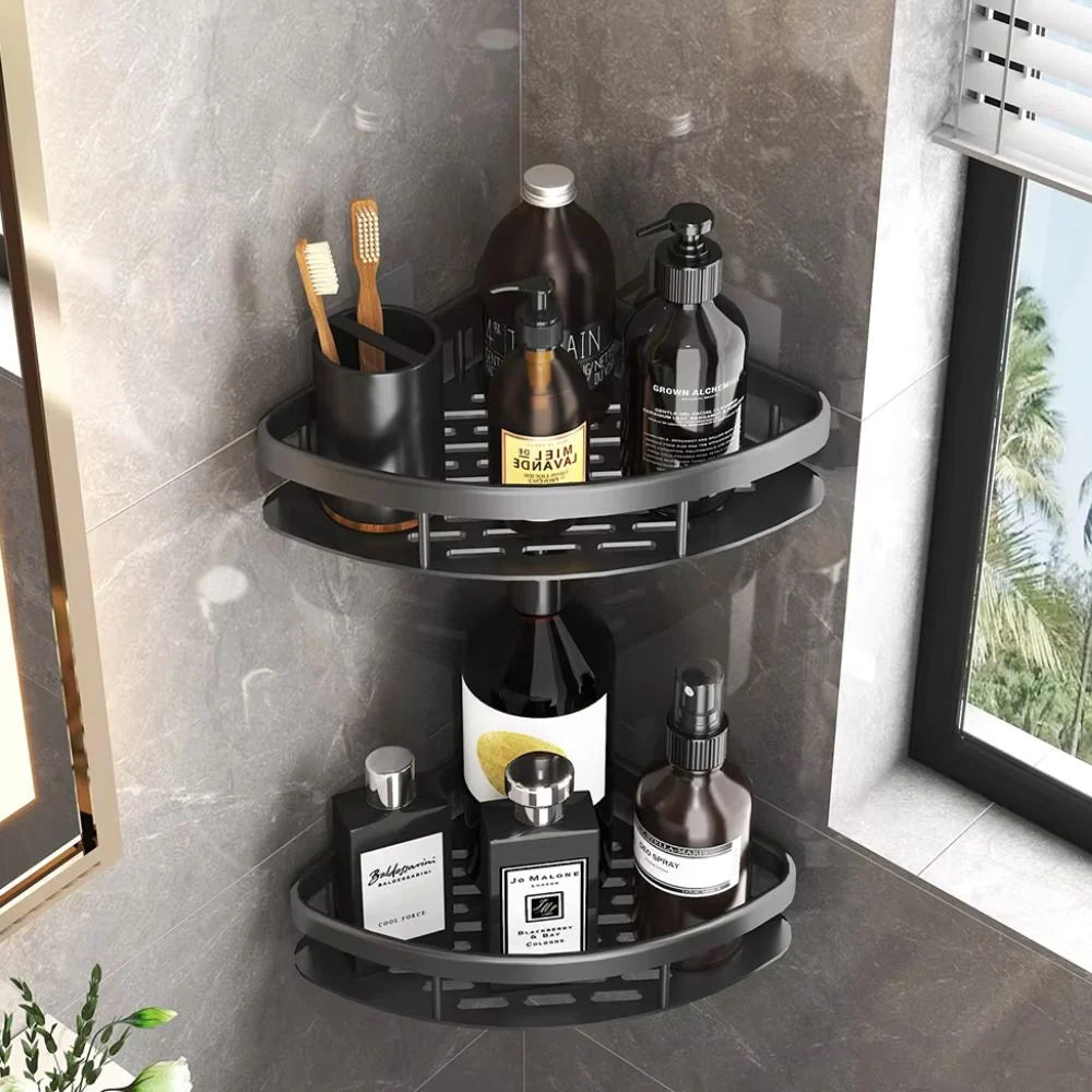 Shower Shelf | Curved Matte Aluminium & Open-Frame Drainage | 50 kg Capacity