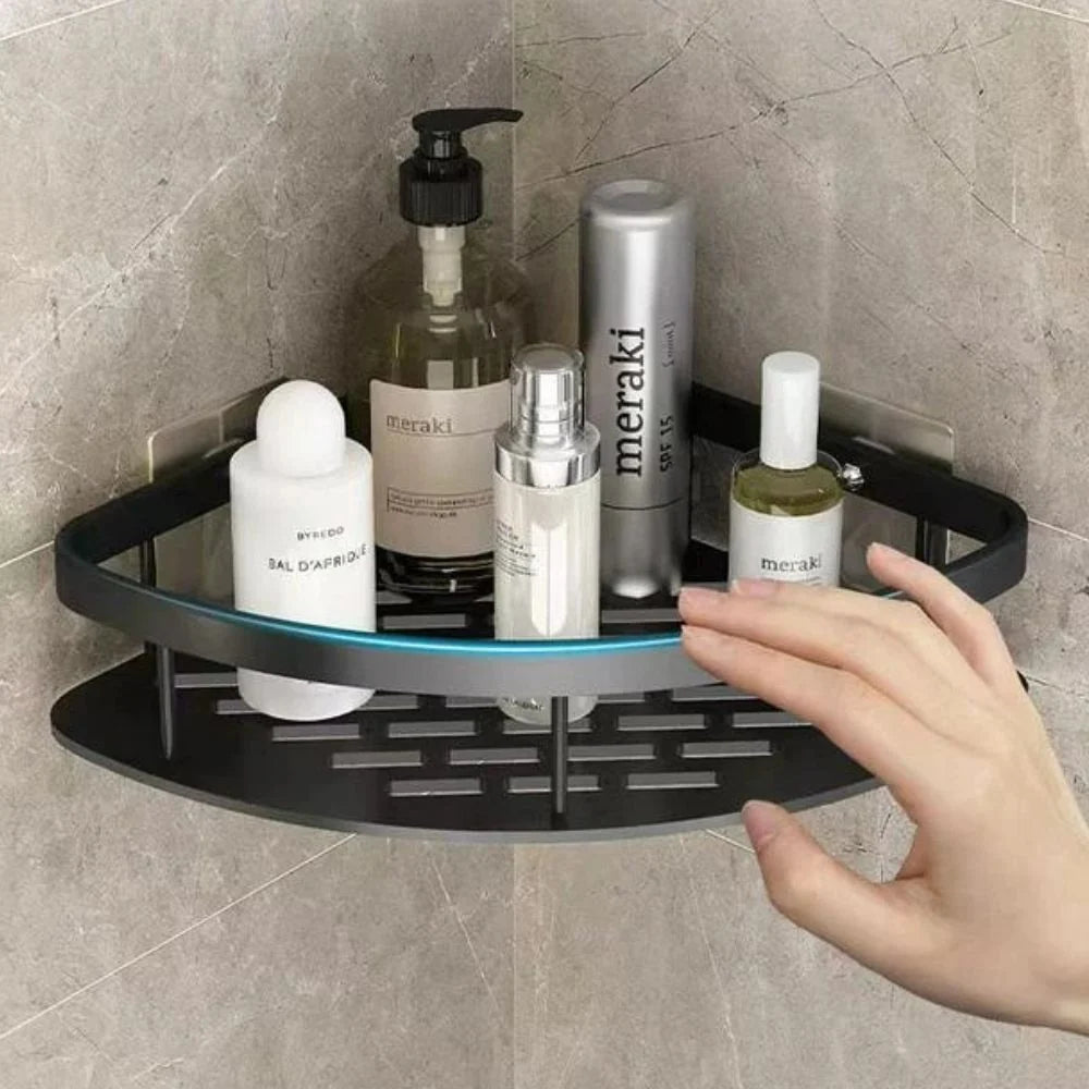 Shower Shelf | Curved Matte Aluminium & Open-Frame Drainage | 50 kg Capacity