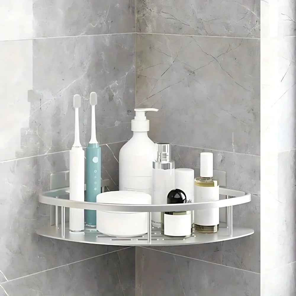 Shower Shelf | Curved Matte Aluminium & Open-Frame Drainage | 50 kg Capacity